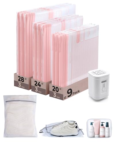 BAGSMART Travel Vacuum Bags Kit with Electric Pump - 12PC