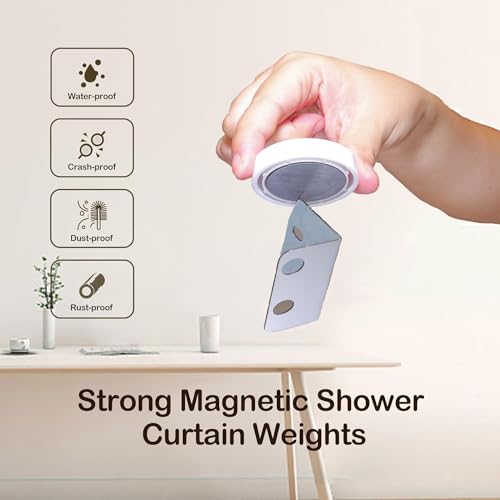 12 PCS Magnetic Shower Curtain Weights - Heavy Duty Clips for Stability