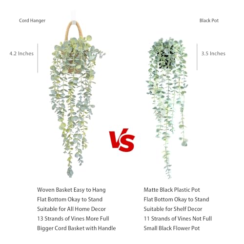 Artificial Eucalyptus Hanging Plant in Jute Wall Planter - 23 Inch