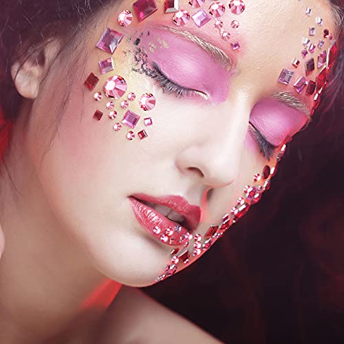Bememo Pink Crystal Rhinestones Flatback 6 Sizes 3456 pcs Nail & Craft Decor