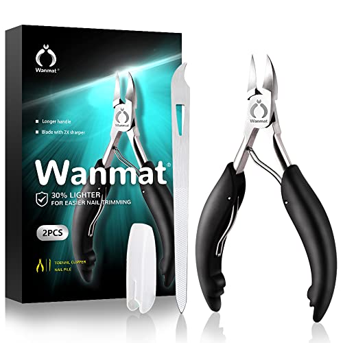Wanmat Standard Toenail Clipper for Thick & Ingrown Toenails - Sharp Stainless Steel Nippers