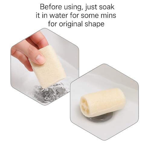 Natural Loofah Body Scrubber Sponge 4-Pack for Exfoliation