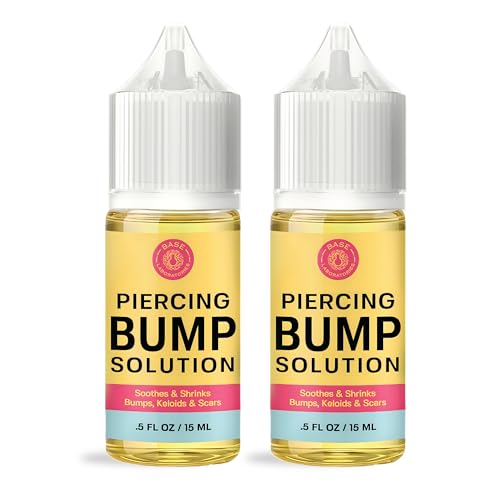 BASE LABORATORIES Piercing Bump Solution Oil - 0.5 Fl Oz (Pack of 2) | Keloid Bump & Aftercare Relief