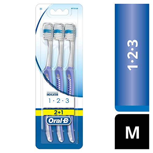 Oral-B 1-2-3 Indicator Manual Toothbrush - Colorful Pack of 1, 60g