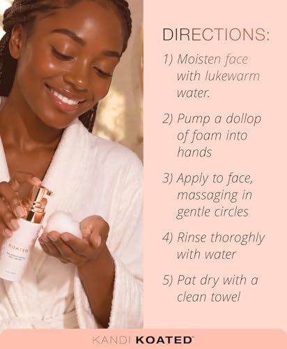 Kandi Koated Age-Renewal Foaming Facial Cleanser with Turmeric & B3, 3.4 oz
