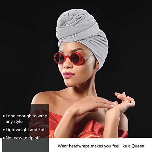 SATINIOR 4-Pack Stretch Head Wraps for Women - Soft Turbans & Scarves