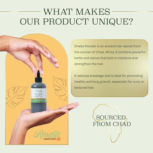 Roselle Naturals Chadian Hair Oil for Hair Growth - 8 Fl Oz