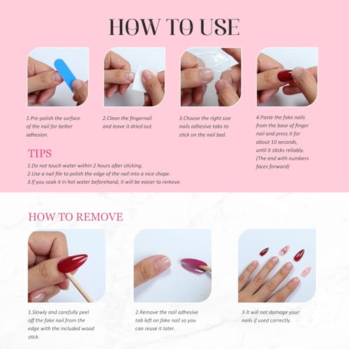 Handmade Press on Nails M - Red Polka Dot & Bow Stiletto Acrylic
