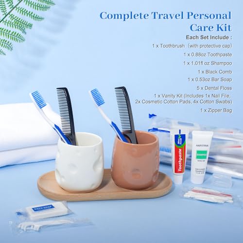 HAIFOTRVA 5-Pack Travel Toiletries Kit 7-in-1 Personal Hygiene Set for Men & Women