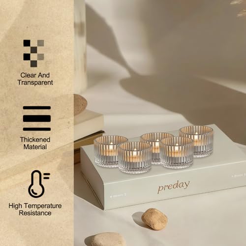 12-Piece Vintage Glass Tealight Candle Holder Set for Weddings & Events