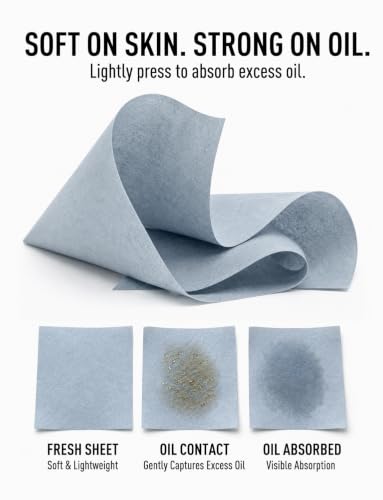 PleasingCare Bamboo-Charcoal Face Oil Blotting Sheets 100 Pack for Oily Skin