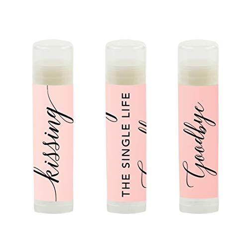 Single Life Goodbye Lip Balm - Blush Pink Rose Bachelorette Favors, 12-Pack
