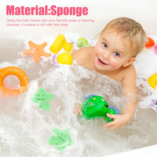 6-Pack Star Shaped Bath Sponge - Exfoliating Body Scrubber