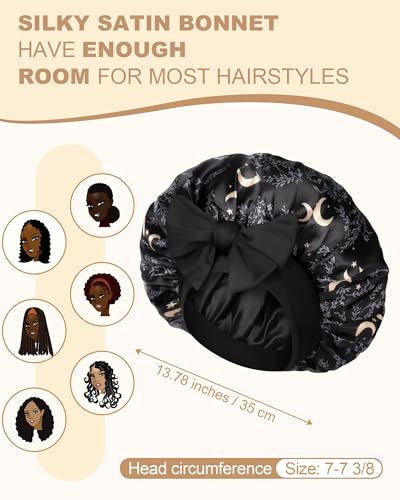 AWAYTR Reversible Satin Sleep Bonnet for Women & Men, Hair Protection & Styling