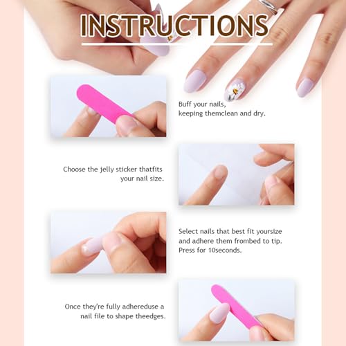 Style 11 Curved Press on Nails Kit - Extra Long Pink Full Cover Nails