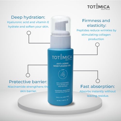 TOTEMICA Anti-Aging Face Moisturizer Gel with Niacinamide & Peptides