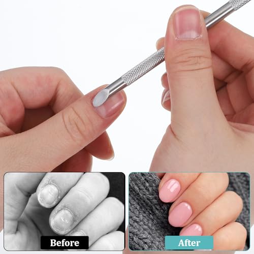 2 PCS Stainless Steel Loop Cuticle Pusher Set for Nail Care