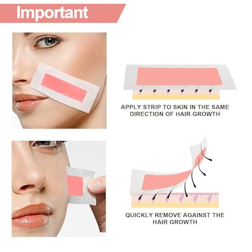 Charmonic Facial Wax Strips for Women - 60 Pcs Hair Removal Kit