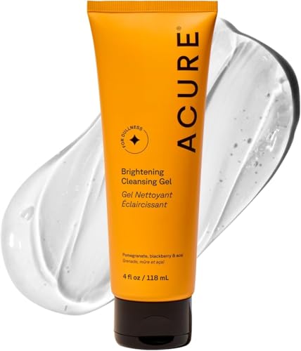 Acure Brightening Cleansing Gel - Vegan Facial Cleanser 4 fl oz