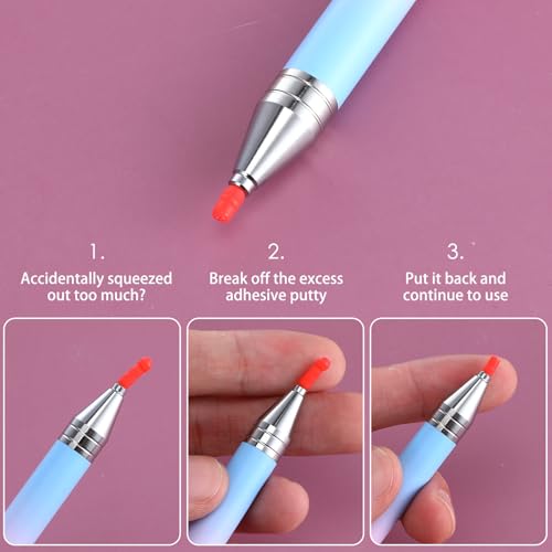 Refillable Rhinestone Picker Wax Pen with 6 Wax Refills
