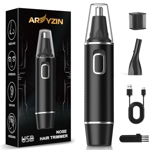 AREYZIN Rechargeable Nose Hair Trimmer for Men - Black 2 in 1