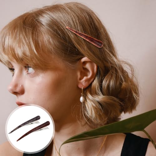 FRCOLOR Large Duckbill Hair Clips for Styling - 2 Pack Alligator Clips