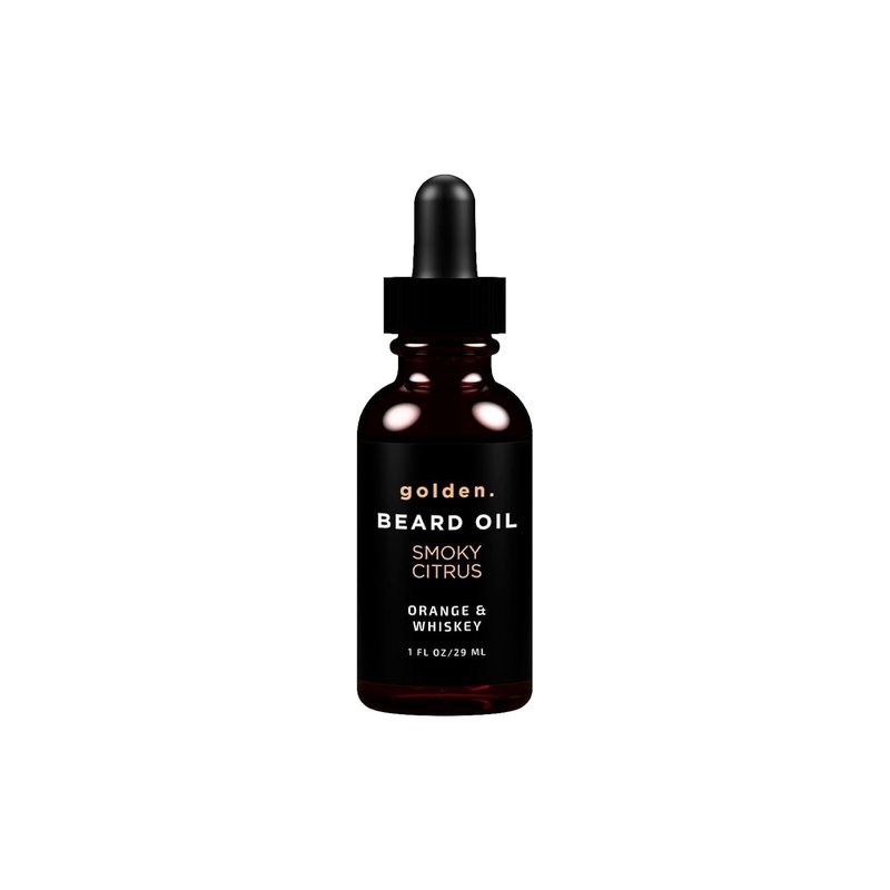 Golden Grooming Beard Oil for Men - Natural Beard Conditioner with Sweet Almond, Golden Jojoba & Argan Oil - Hydrating Beard Softener with Vitamin E - Smoky Citrus, 1oz