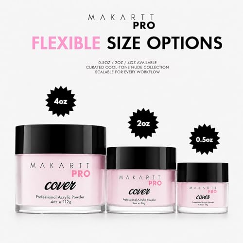 MakarttPro Sparkling Rose Acrylic Powder for Nail Extensions - 56g/2oz