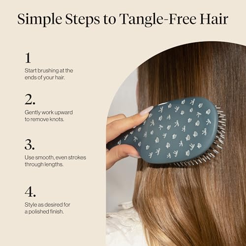 Kitsch Smooth & Polish Hair Brush Coastal Blue - Detangler & Shine Enhancer