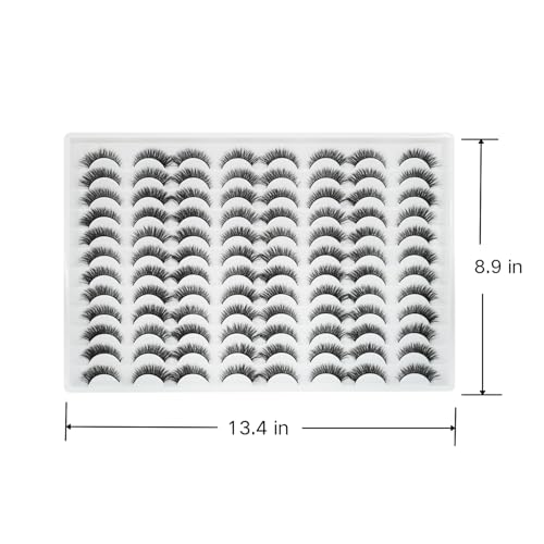 Azenlo 3D Fluffy Cat Eye Lashes - 48 Pairs Faux Mink, 14mm, ZSR-019