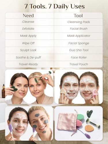 Rena Chris 7-in-1 Gua Sha and Face Roller Spa Set