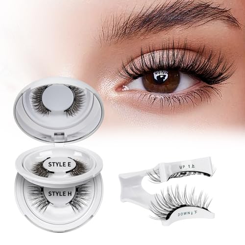 QUEWEL Magnetic Eyelashes Kit - 2 Pairs Reusable Natural Wispy Lashes