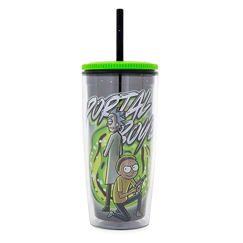 Rick and Morty Portal Boyz Travel Tumbler with Reusable Straw - 20 Oz