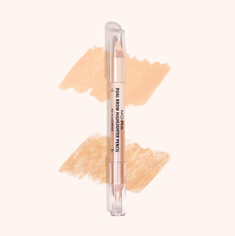 Moira Dual Brow Highlighter Pencil - Nude Beige, Vegan & Cruelty-Free