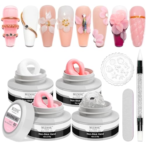 MIZHSE Classic Colors 3D Nail Gel Kit - Non-Sticky Builder Sculpting Polish