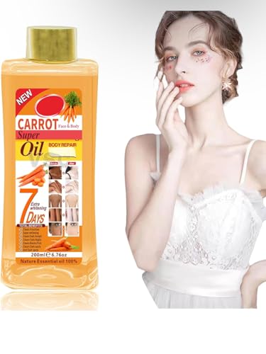 Natural Carrot Oil for Face & Body - Moisturizing Skin Care, 6.7oz