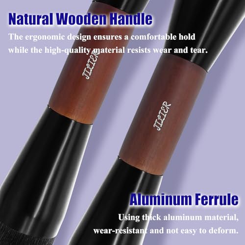 2 Pcs Double Ended Foundation Brush Set for Flawless Makeup