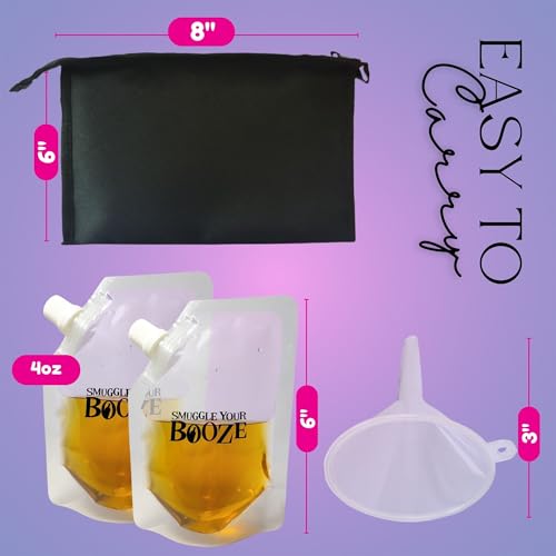 Hidden Drink Pouch Cosmetic Bag - 4 oz Reusable Travel Flask