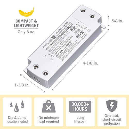 Armacost Lighting 12W 24V LED Power Supply with Detachable Cord