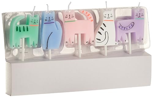 Meri Meri Cat Candles - Pack of 5 Colorful Birthday Candles