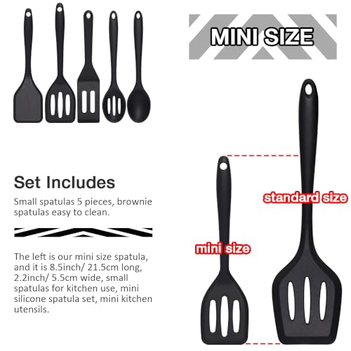 Eolilim Mini Silicone Spatula Set - 5PCS Kitchen Utensils