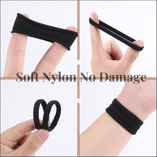60 Pcs Extra Large Black Hair Ties for Thick Hair - No Damage