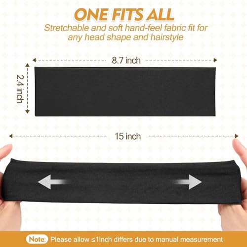 8-Pack Elastic Headbands for Women & Men - Soft, Durable Hair Accessories