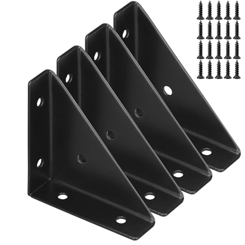 Heavy Duty Triangular Shelf Brackets - 4 Pcs Cold Rolled Steel Support