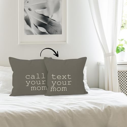 Reversible Linen Throw Pillow Cover 18x18 for Home Decor