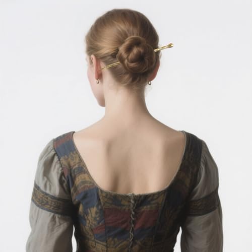 4 Pcs Durable Hair Sticks for Buns & Updos - Metal Texture Pins