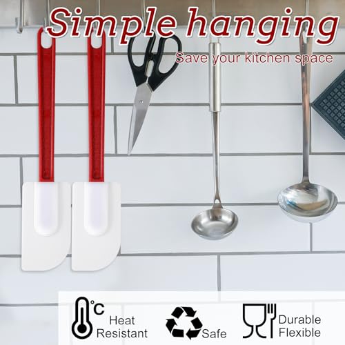 High Heat Resistant Silicone Spatula Set - 5 Pcs, 9.8 Inch
