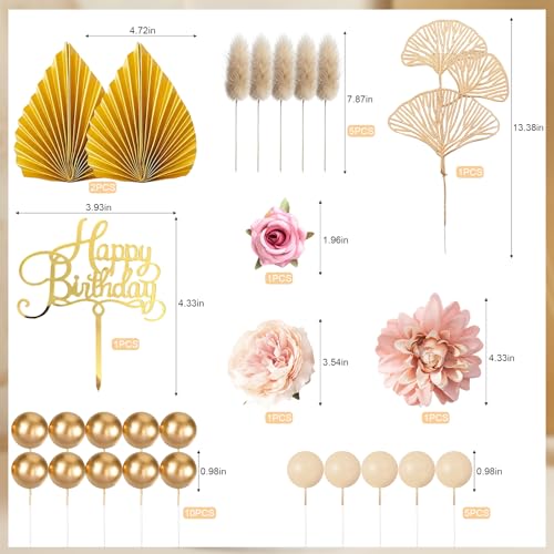 27-Piece Bohemian Cake Decoration Set for Birthday Parties
