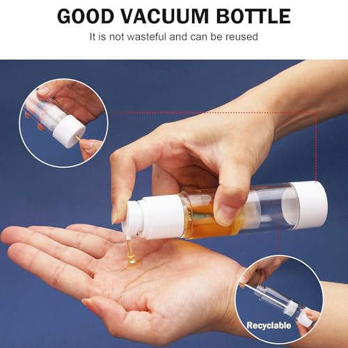 Cosywell Airless Pump Bottles 3 Pack 1.7oz - Empty Moisturizer Dispenser