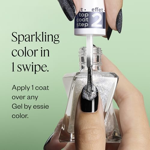 essie Gel Couture Diamond Dust Top Coat for Nails - High Shine, Chip-Resistant, 0.46 fl oz